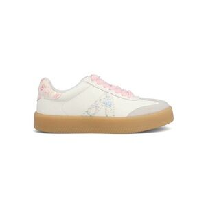 MIA White and Pink Floral-Accent Athletic Sneakers